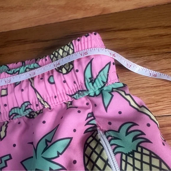 Maamgic Men’s Swim Trunks Pink Pineapple Palm Tropical Lined Large - Picture 5 of 6